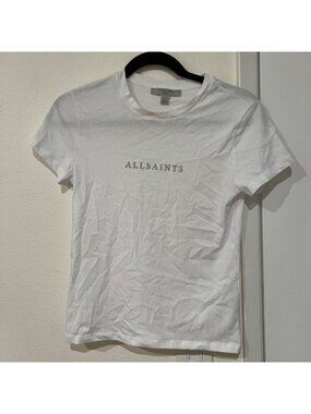 All Saints Cotton Sparkle Crewneck T-Shirt Size Small NWT